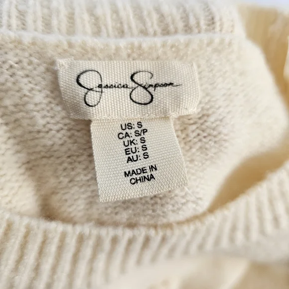 Jessica Simpson Cream Floral Knit Sweater - Picture 5 of 5
